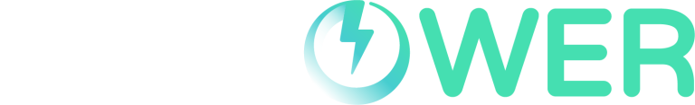 Logo Unipower bianco e verde acqua
