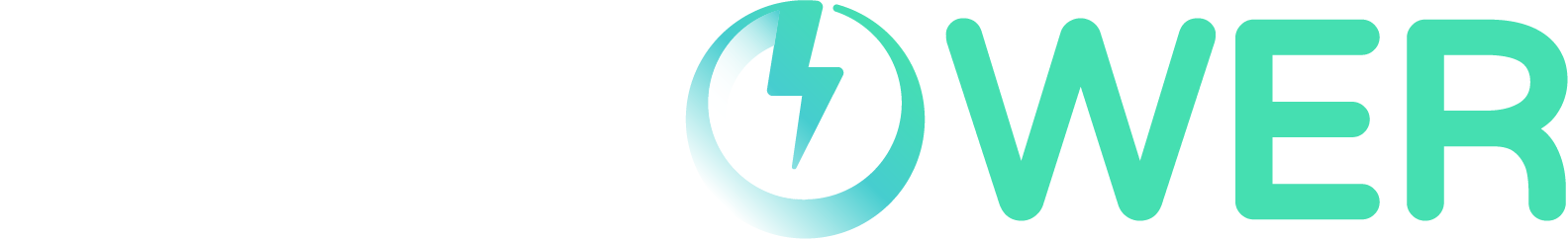 Logo Unipower bianco e verde acqua